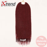 Xtrend 30Roots/Pack 18'' Ombre Senegalese Twist Hair Synthetic Color Hair Crochet Braiding Hair Extensions Rainbow Hair