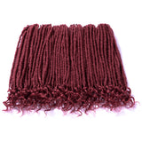 Faux Locs Crochet Braids 18 Inch Soft Natural Kanekalon Synthetic Hair Extension 24 Stands/Pack Goddess Locks