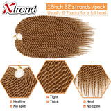 Xtrend 12inch 22roots Senegalese Twist Crochet Braid Hair Synthetic Ombre Kanekalon Colorful Hair Braiding Hair Extension