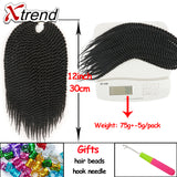 Xtrend 12inch 22roots Senegalese Twist Crochet Braid Hair Synthetic Ombre Kanekalon Colorful Hair Braiding Hair Extension