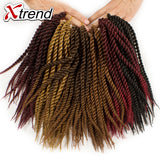 Xtrend 12inch 22roots Senegalese Twist Crochet Braid Hair Synthetic Ombre Kanekalon Colorful Hair Braiding Hair Extension