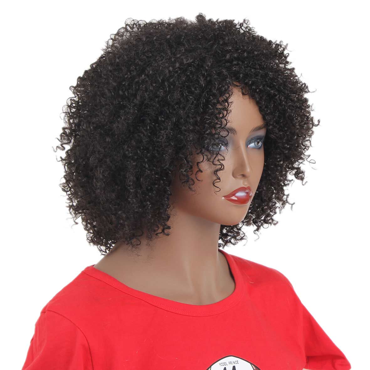 Short Messy Afro Kinky Curly Wig For Black Women Realistic Synthetic Soft Curls Hair Wigs 8 Inch
