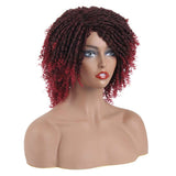 Short Dreadlock Wig Curly Synthetic Faux Locs Wigs 8 Inch Crochet Braids Wig