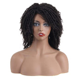 Short Dreadlock Wig Curly Synthetic Faux Locs Wigs 8 Inch Crochet Braids Wig