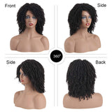 Short Dreadlock Wig Curly Synthetic Faux Locs Wigs 8 Inch Crochet Braids Wig