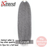Xtrend 30Roots/Pack 22' Ombre Senegalese Twist Hair Synthetic Color Hair Crochet Braiding Hair Extensions Rainbow Hair