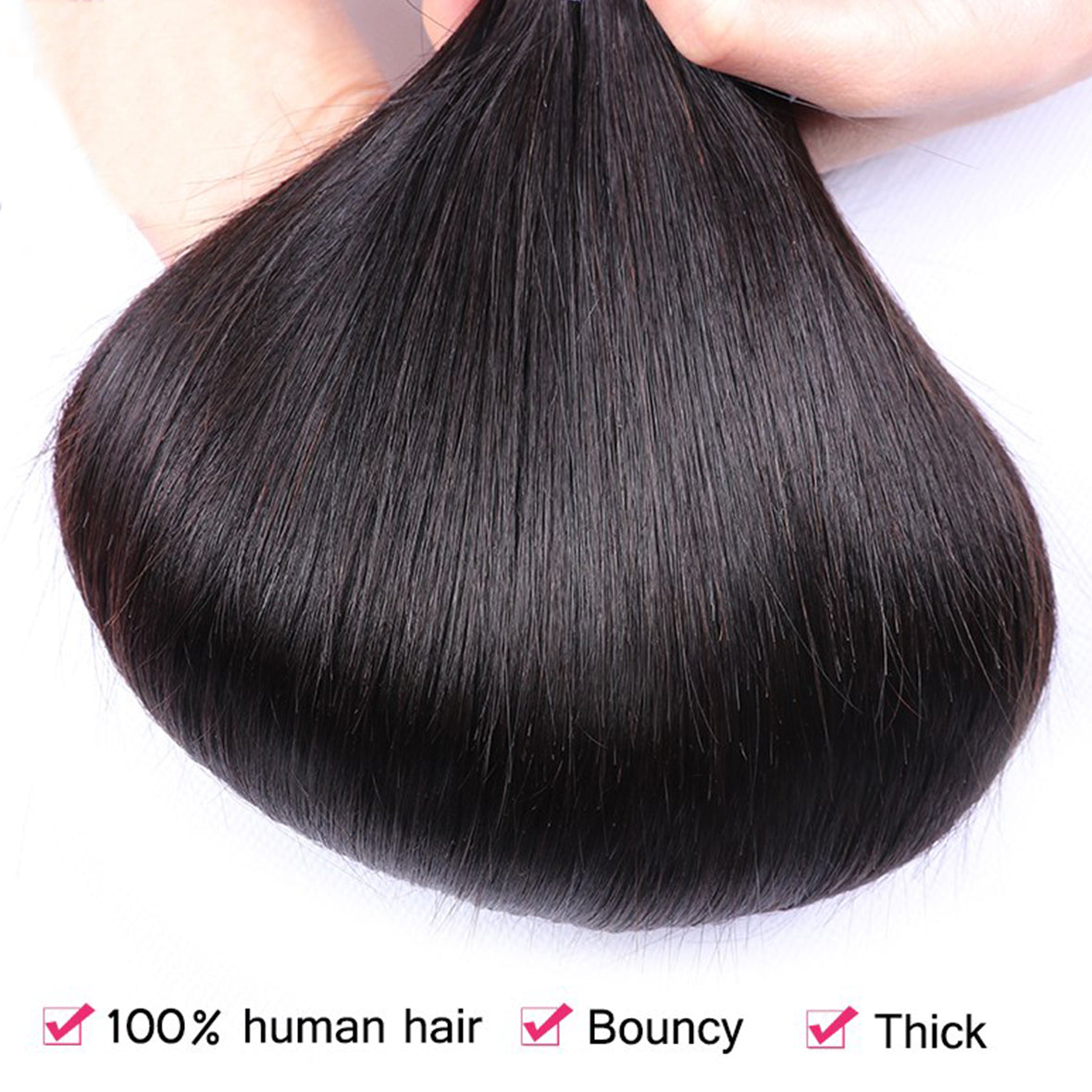7A Malaysian Virgin Hair Straight Hair Bundles With Closure 100% Human Hair 3 Bundles With Lace Closure Hair Extensions