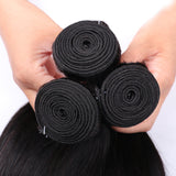 7A Malaysian Virgin Hair Straight Hair Bundles With Closure 100% Human Hair 3 Bundles With Lace Closure Hair Extensions