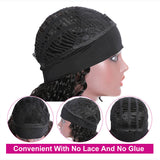 Headband Wig Human Hair Kinky Curly Wigs Machine Made Malaysian Jerry Curly Remy Human Hair Scarf Wigs