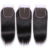 7A Malaysian Virgin Hair Straight Hair Bundles With Closure 100% Human Hair 3 Bundles With Lace Closure Hair Extensions