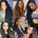 18 inch Passion Twist Hair Water Wave Braiding Hair Butterfly Locs Crochet Braids Synthetic Natural Braid Hair