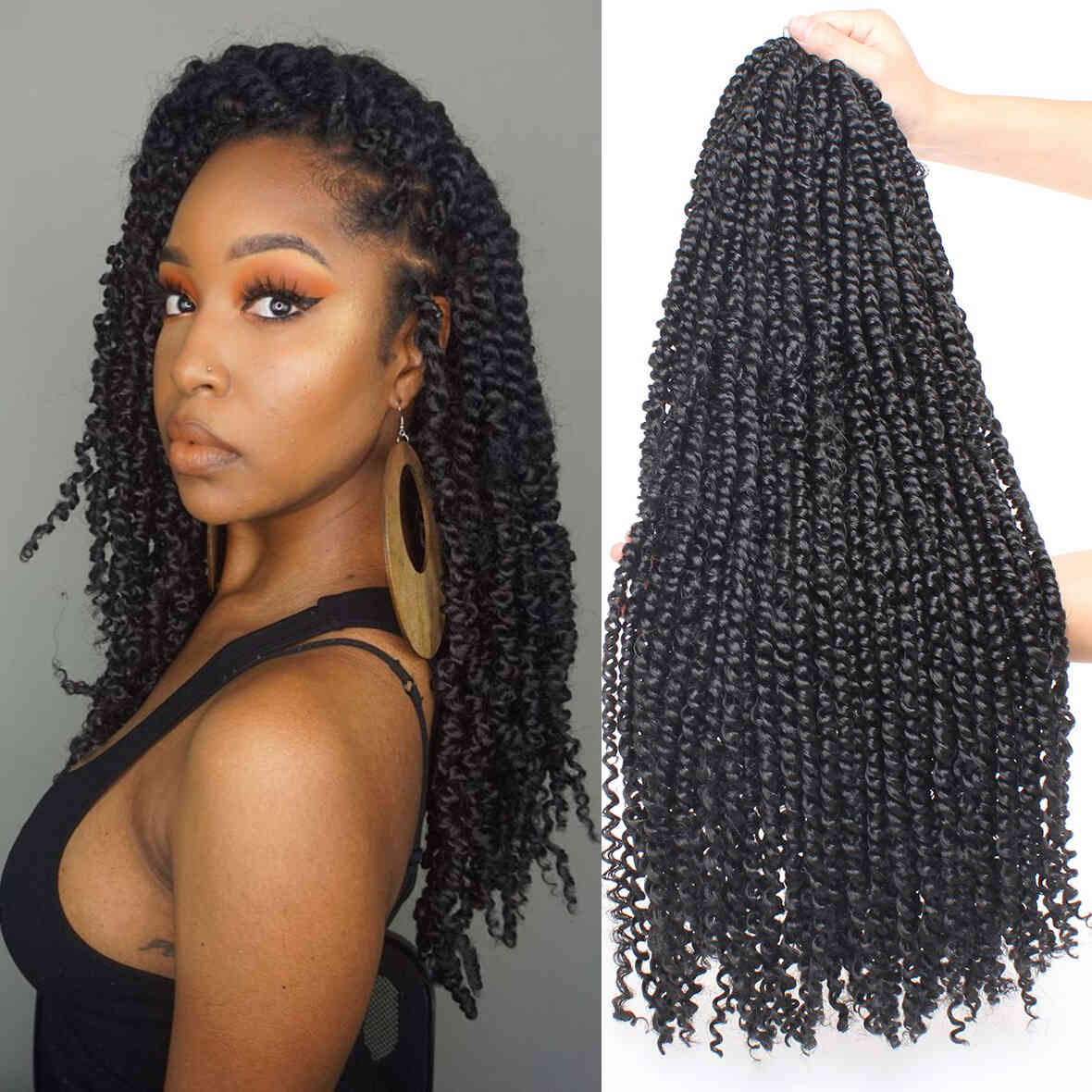22inch Pre-twisted Passion Twist Crochet Braids Hair Ombre Pre-looped Crochet Braids Synthetic Braiding Hair Extensions