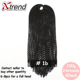 Xtrend Synthetic Faux Locs Curly Crochet Braid Hair 20inch 24Stands Ombre Braiding Hair