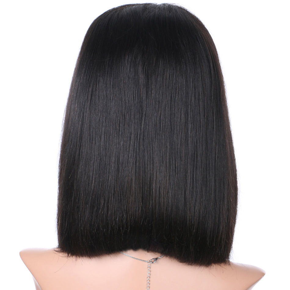 13x6 Lace Front Human Hair Bob Wigs With Baby Hair Short Straight Remy Hair Deep Part 150 density virgin wig