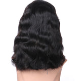 13x6 Short Bob Lace Front Human Hair Wigs loose Wavy Virgin Remy Natural Black Pre Plucked Bleached Knots body wave