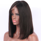 13x6 Short Bob Lace Front Human Hair Wigs Pre Plucked Deep Part Straight Frontal Wig For Black Women