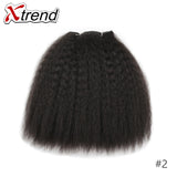 Xtrend Yaki Straight Hair Bundles Short Synthetic Crochet Braids Hair Weave For Black Women