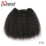 Xtrend Yaki Straight Hair Bundles Short Synthetic Crochet Braids Hair Weave For Black Women