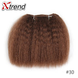 Xtrend Yaki Straight Hair Bundles Short Synthetic Crochet Braids Hair Weave For Black Women