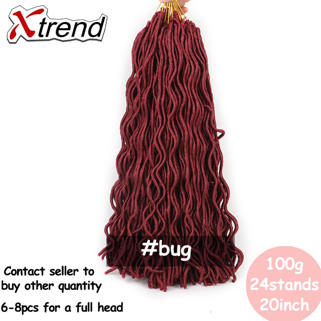 Xtrend Faux Locs Crochet Braid Twist Hair 20inch 24roots Synthetic Kanekalon Braiding wavy
