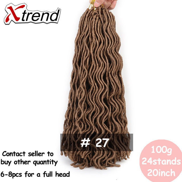 Xtrend Faux Locs Crochet Braid Twist Hair 20inch 24roots Synthetic Kanekalon Braiding wavy