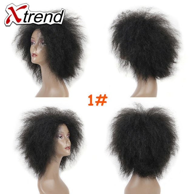 Xtrend 6inch 100g coco wig Short Synthetic kinky Fluffy Wig African For Black Women Yaki Straight Wig