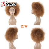 Xtrend 6inch 100g coco wig Short Synthetic kinky Fluffy Wig African For Black Women Yaki Straight Wig