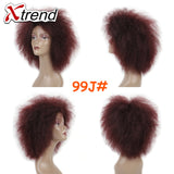 Xtrend 6inch 100g coco wig Short Synthetic kinky Fluffy Wig African For Black Women Yaki Straight Wig