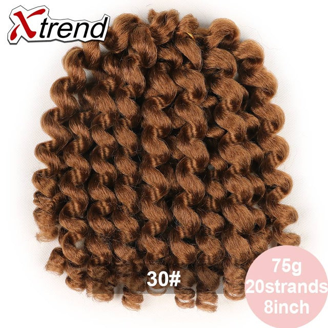 Xtrend 8inch Short Jumpy Wand Curl Braids Hair Synthetic Crochet Braids Hair Extension