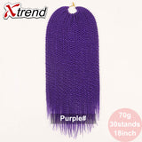 Xtrend 30Roots/Pack 18'' Ombre Senegalese Twist Hair Synthetic Color Hair Crochet Braiding Hair Extensions Rainbow Hair