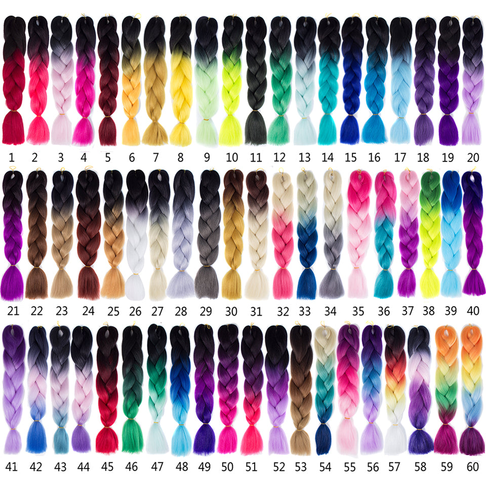 7packs,8packs,10packs,Xtrend Synthetic Rainbow Hair Jumbo Braids Crochet Hair 24inch Ombre Kanekalon Colorful Hair Braiding Hair Extensions