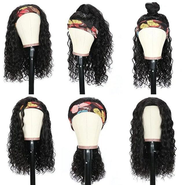 Xtrend Water Wave Headband Wigs Human Hair For Black Women Non Lace Front Wigs Brazilian Virgin Hair