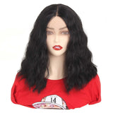 14 inch loose wavy lace front bob wigs ombre middle part swiss lace frontal body wave synthetic bob wig