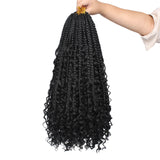 Xtrend Boho Bob Box Braids Crochet Hair with Curly Ends Goddess Box Crochet Braids for Black Women