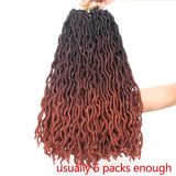 20 Inch Pre-Looped Goddess Faux Locs Wavy crochet braids ombre Gypsy dreadlocks curly braiding hair