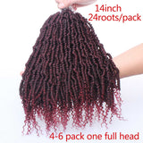 14 Inch pre twisted spring twist hair fluffy crochet braids spring twist pre loop goddess gypsy twist braiding