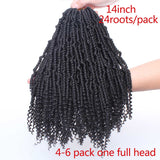 14 Inch pre twisted spring twist hair fluffy crochet braids spring twist pre loop goddess gypsy twist braiding