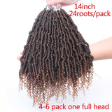 14 Inch pre twisted spring twist hair fluffy crochet braids spring twist pre loop goddess gypsy twist braiding