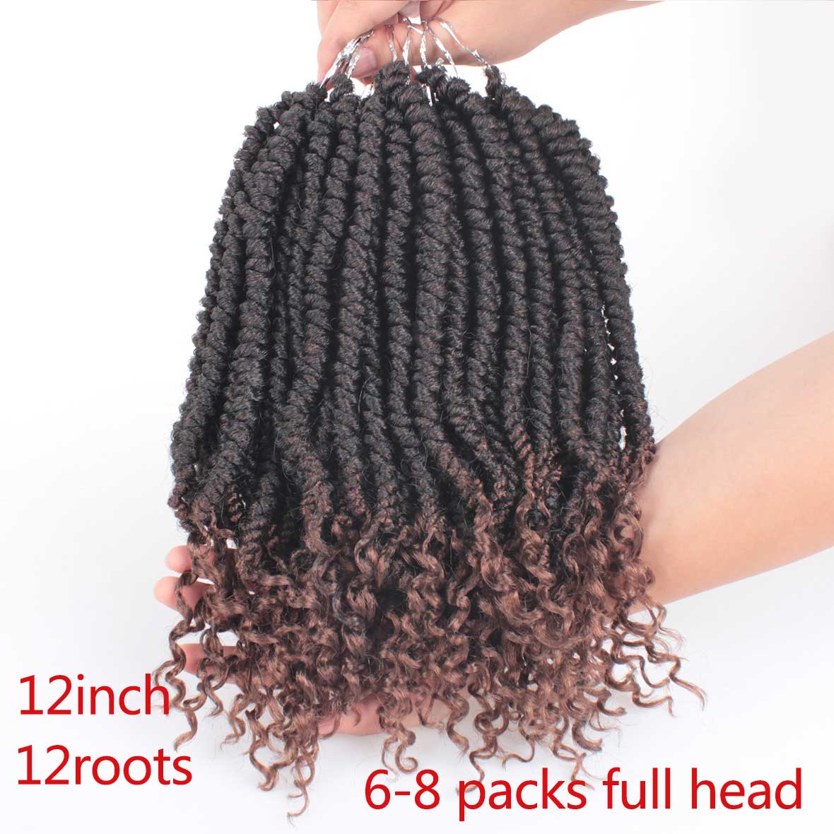 12 Inch pre twisted spring senegalese twist hair fluffy crochet braids spring twist hair goddess messy crochet hair