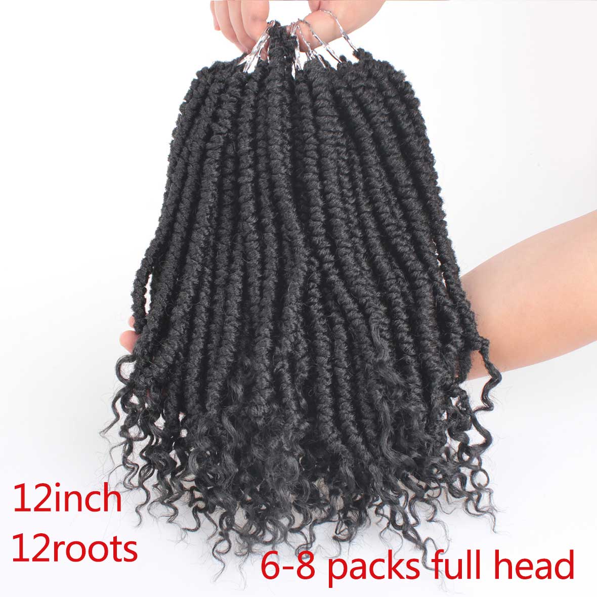12 Inch pre twisted spring senegalese twist hair fluffy crochet braids spring twist hair goddess messy crochet hair