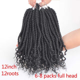 12 Inch pre twisted spring senegalese twist hair fluffy crochet braids spring twist hair goddess messy crochet hair