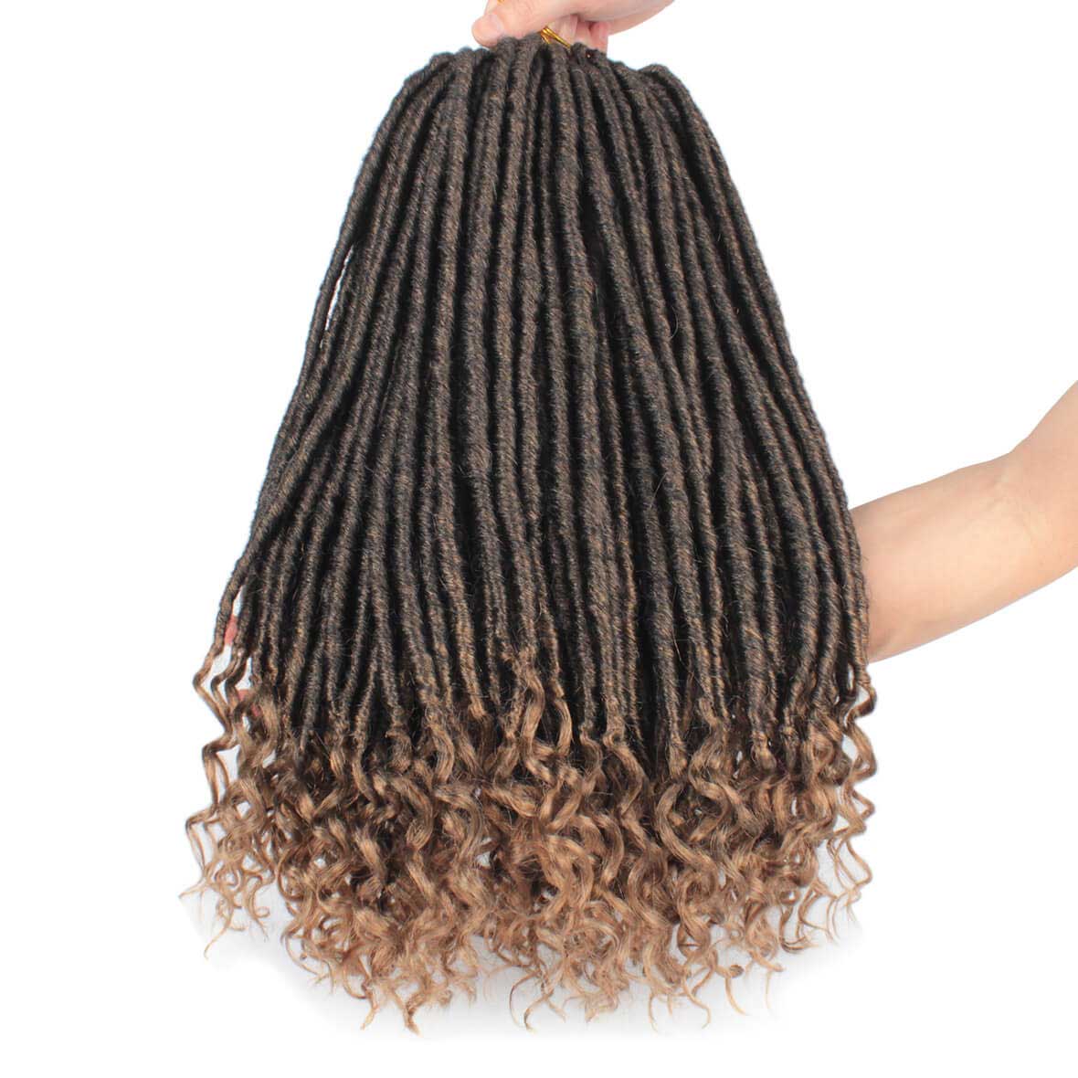 18 Inch goddess faux locs crochet braids hair 24roots straight faux locs with curly end cute soft dreadlock for black women